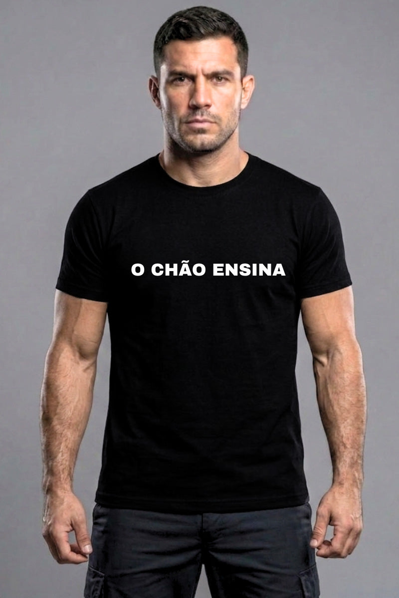 Camiseta Coleção Pressão O Chão Ensina Branco