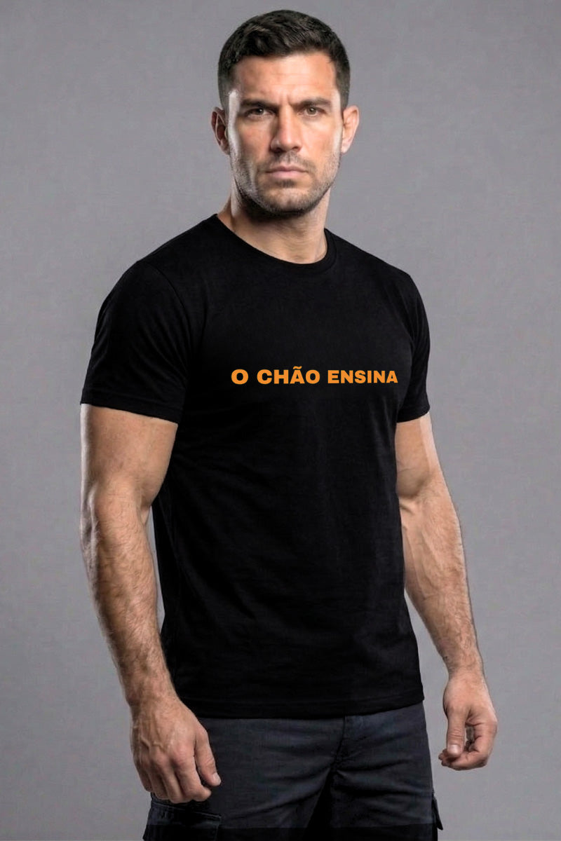 Camiseta Coleção Pressão O Chão Ensina Laranja