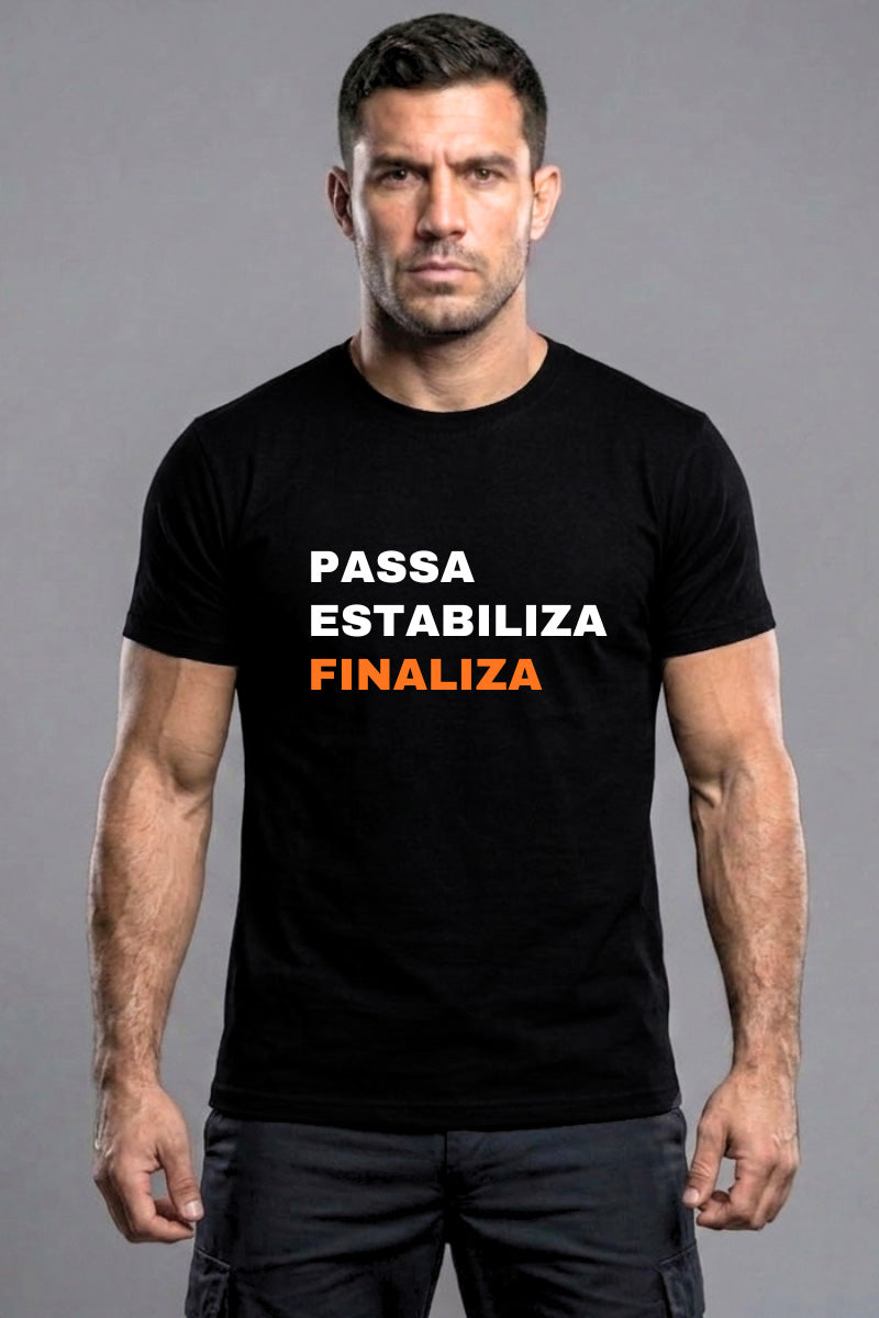 Camiseta Coleção Pressão Passa Estabiliza Finaliza