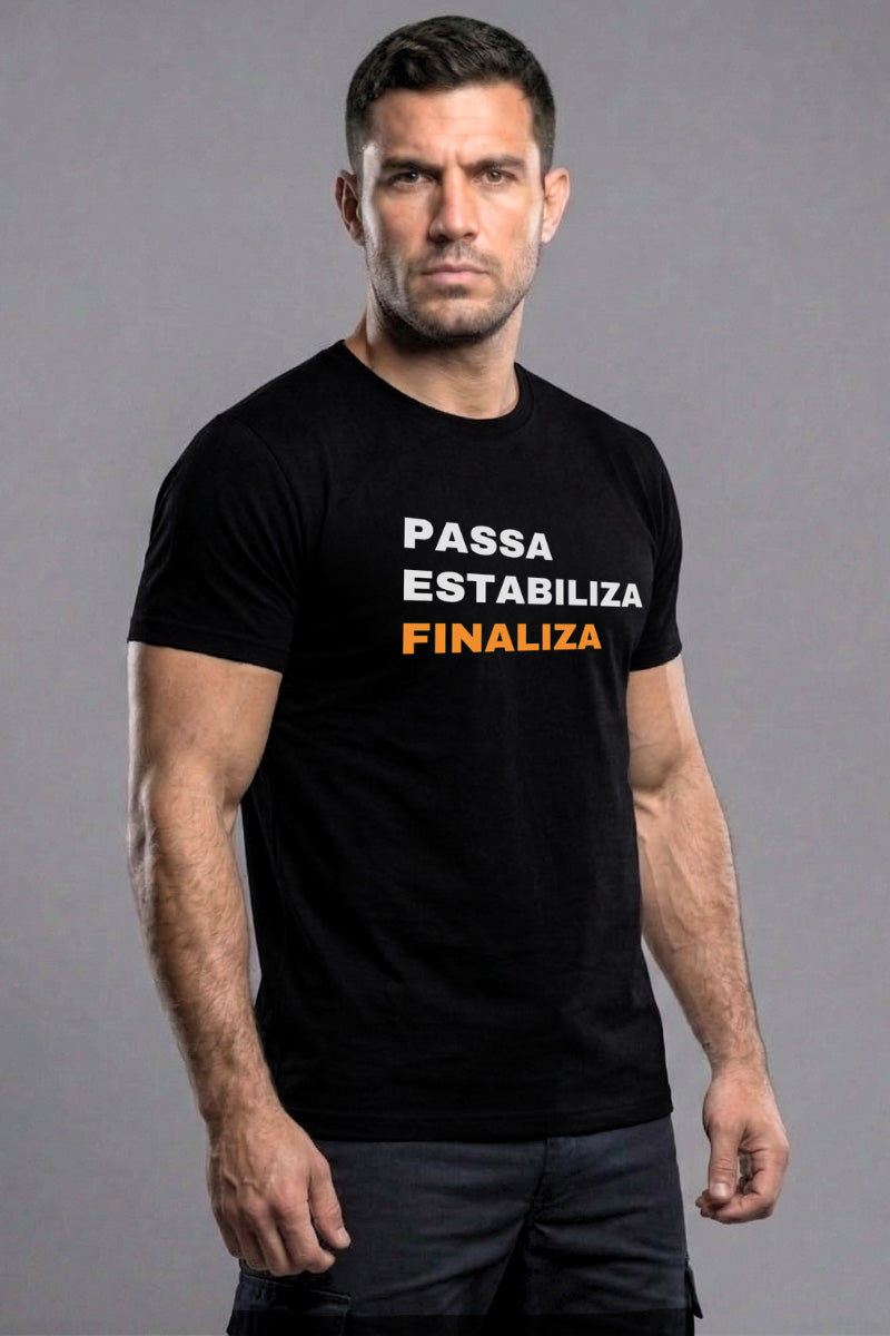 Camiseta Coleção Pressão Passa Estabiliza Finaliza