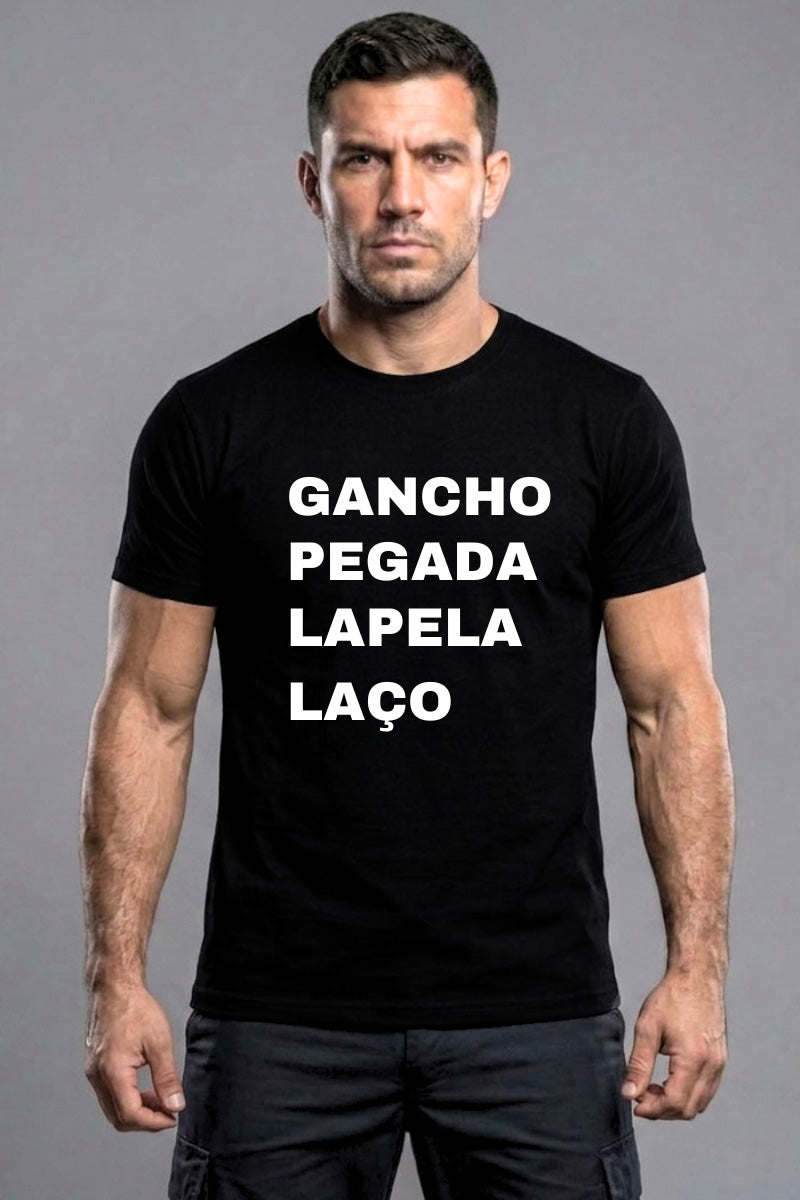 Camiseta Coleção Tatame Gancho Pegada Lapela Laço